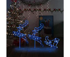 Acrylic Christmas Flying Reindeer&Sleigh 260x21x87cm Blue