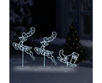 Acrylic Christmas Flying Reindeer&Sleigh 260x21x87cm Cold White