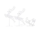 Acrylic Christmas Flying Reindeer&Sleigh 260x21x87cm Cold White