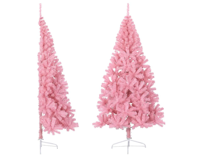 Artificial Half Christmas Tree with Stand Pink 180 cm PVC