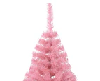 Artificial Half Christmas Tree with Stand Pink 180 cm PVC