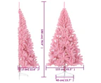 Artificial Half Christmas Tree with Stand Pink 180 cm PVC