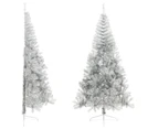 Artificial Half Christmas Tree with Stand Silver 240 cm PET