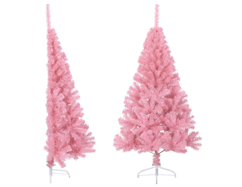 vidaXL Artificial Half Christmas Tree with Stand Pink 120 cm PVC