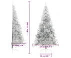 Artificial Half Christmas Tree with Stand Silver 240 cm PET