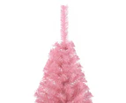 vidaXL Artificial Half Christmas Tree with Stand Pink 120 cm PVC