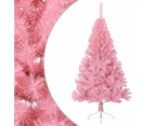 Artificial Half Christmas Tree with Stand Pink 150 cm PVC