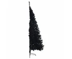 Artificial Half Christmas Tree with Stand Black 210 cm PVC