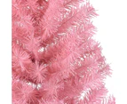 vidaXL Artificial Half Christmas Tree with Stand Pink 120 cm PVC