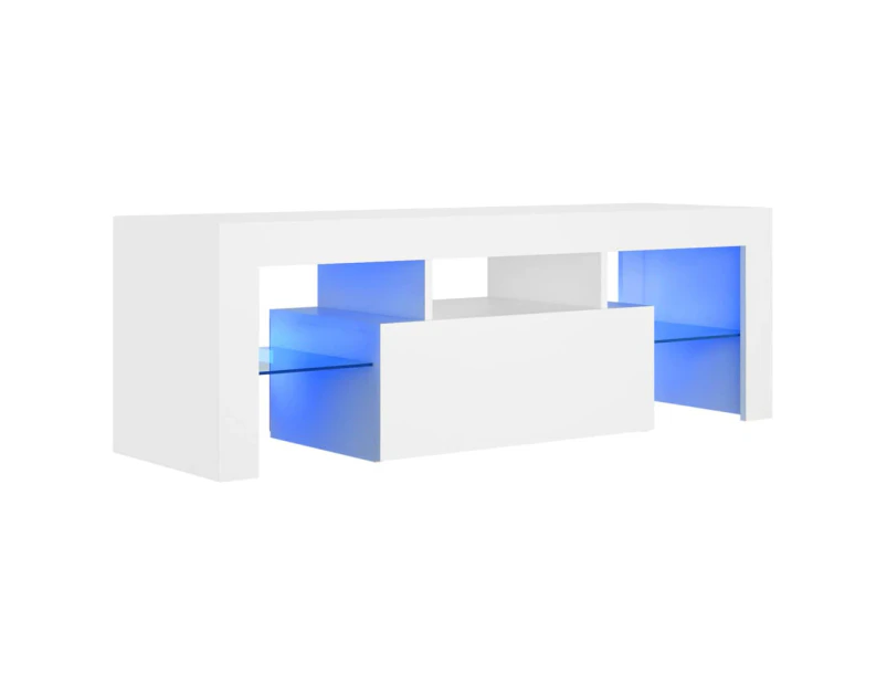 vidaXL TV Cabinet with LED Lights White 120x35x40 cm