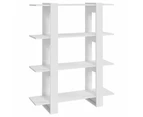 vidaXL Book Cabinet/Room Divider High Gloss White 100x30x123.5 cm