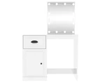 vidaXL Dressing Table with LED High Gloss White 90x50x132.5 cm Engineered Wood