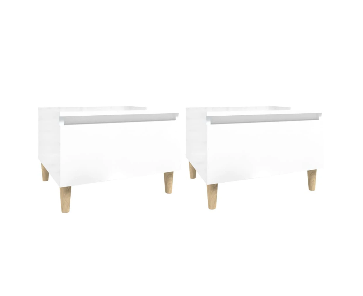 Side Tables 2 pcs High Gloss White 50x46x35 cm Engineered Wood