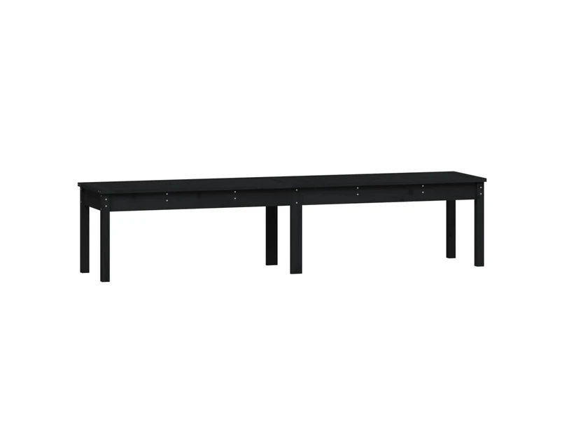 vidaXL 2-Seater Garden Bench Black 203.5x44x45 cm Solid Wood Pine