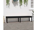 vidaXL 2-Seater Garden Bench Black 203.5x44x45 cm Solid Wood Pine