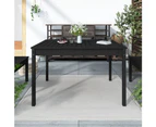 Garden Table Black 121x82.5x76 cm Solid Wood Pine