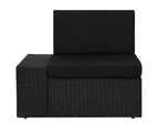 vidaXL 8 Piece Garden Lounge Set Poly Rattan Black