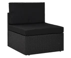 vidaXL 8 Piece Garden Lounge Set Poly Rattan Black