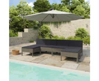 vidaXL 6 Piece Garden Lounge Set with Cushions Poly Rattan Grey