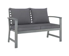 vidaXL 3 Piece Garden Lounge Set with Cushion Solid Acacia Wood Grey