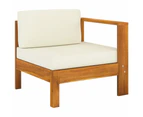 vidaXL 7 Piece Garden Lounge Set with Cream White Cushions Acacia Wood