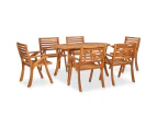 vidaXL 7 Piece Garden Dining Set Solid Acacia Wood