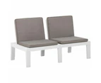 vidaXL 3 Piece Garden Lounge Set with Cushions Plastic White