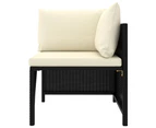 vidaXL 12 Piece Garden Lounge Set with Cushions Poly Rattan Black