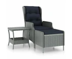 vidaXL 2 Piece Garden Lounge Set with Cushions Poly Rattan Light Grey