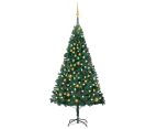 Artificial Pre-lit Christmas Tree with Ball Set Green 210 cm PVC