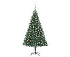 Artificial Pre-lit Christmas Tree with Ball Set Green 210 cm PVC