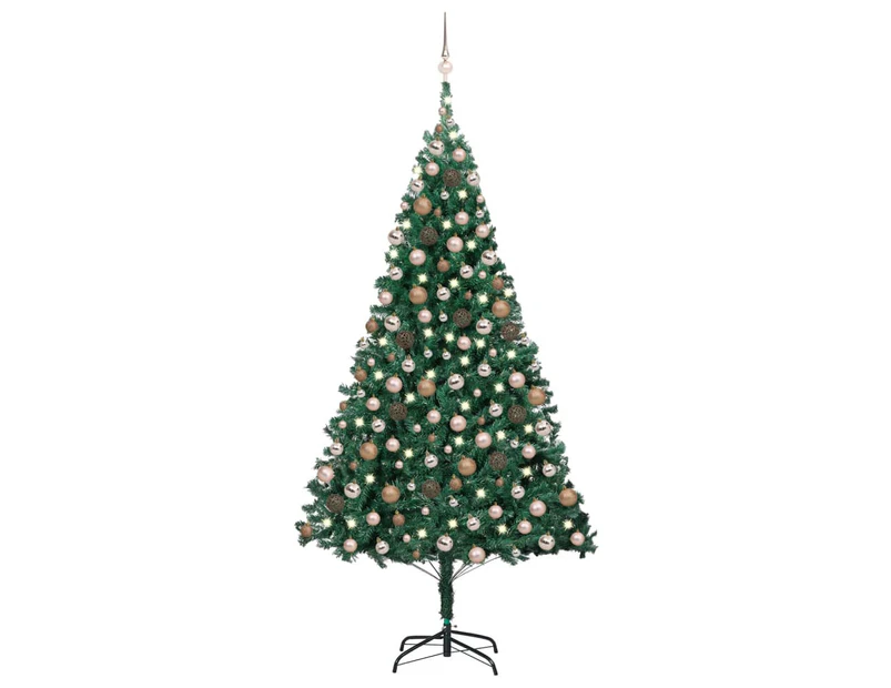 Artificial Pre-lit Christmas Tree with Ball Set Green 210 cm PVC