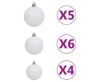 Upside-down Artificial Pre-lit Christmas Tree with Ball Set 120 cm