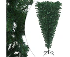 Upside-down Artificial Pre-lit Christmas Tree with Ball Set 210 cm