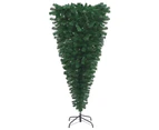 vidaXL Upside-down Artificial Pre-lit Christmas Tree with Ball Set 210 cm