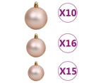 Upside-down Artificial Pre-lit Christmas Tree with Ball Set 210 cm