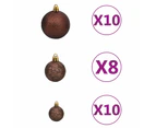 Upside-down Artificial Pre-lit Christmas Tree with Ball Set 210 cm