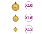 vidaXL Upside-down Artificial Pre-lit Christmas Tree with Ball Set 210 cm