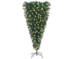 Upside-down Artificial Pre-lit Christmas Tree with Ball Set 240 cm