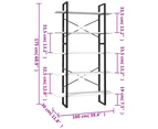 vidaXL 5-Tier Book Cabinet White 100x30x175 cm Pinewood