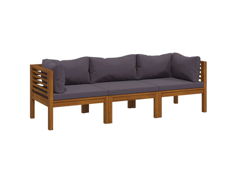 vidaXL 3-Seater Garden Sofa with Cushion Solid Acacia Wood