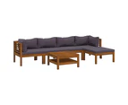 6 Piece Garden Lounge Set with Cushion Solid Acacia Wood