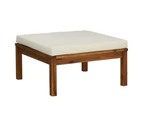 5 Piece Garden Lounge Set with Cream Cushion Solid Acacia Wood