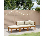 3 Piece Garden Lounge Set with Cream Cushion Solid Acacia Wood