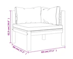 vidaXL 7 Piece Garden Lounge Set with Cream Cushion Solid Acacia Wood