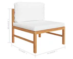 vidaXL 9 Piece Garden Lounge Set with Cream Cushions Solid Teak Wood