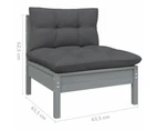 vidaXL 2-Seater Garden Sofa with Anthracite Cushions Solid Wood Pine
