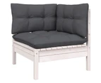 5 Piece Garden Lounge Set with Cushions White Pinewood