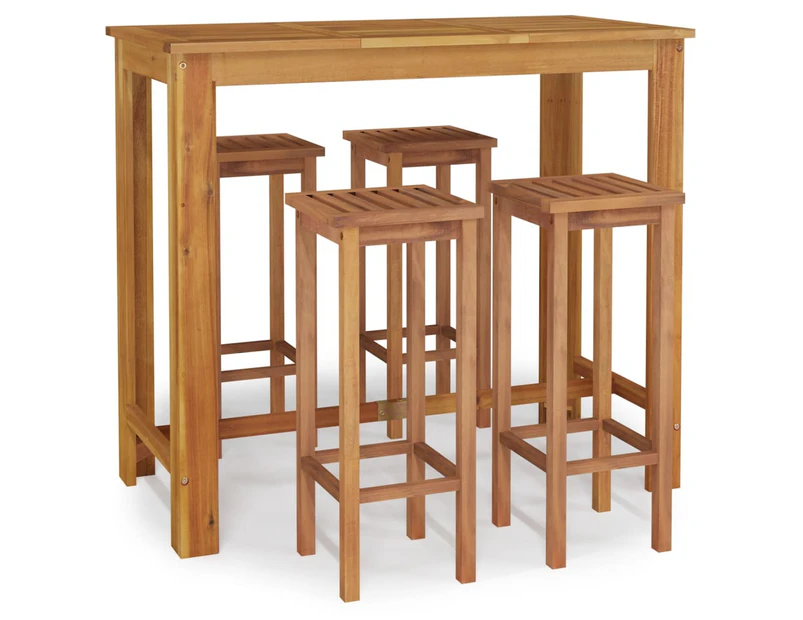 5 Piece Garden Bar Set Solid Wood Acacia