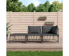 vidaXL 3 Piece Garden Lounge Set with Cushions Anthracite Poly Rattan
